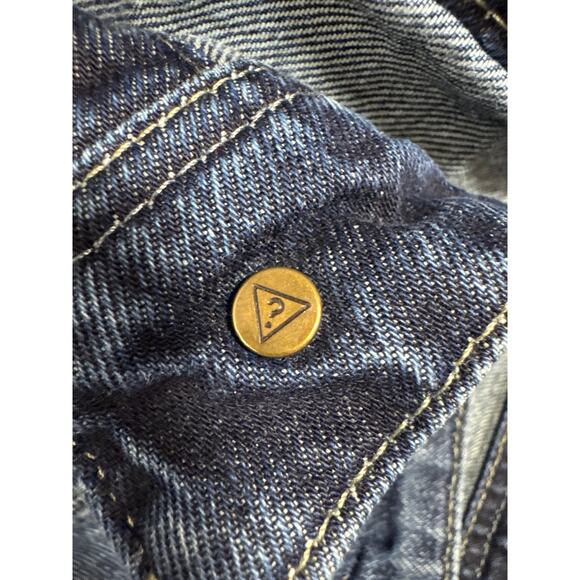 Guess Dillon Jean Jacket, Men's, Wild Horses on Back, Medium, Denim - Picture 9 of 14